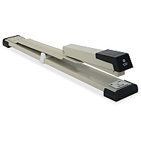 Business Source Long Reach Stapler Staples Upto 20 Sheet of 20lb Paper - Holds Upto 210 Staple - Full Strip - Staple Size: 0.25" - 12" Throat Depth - Putty, Gray, Black - 1 Each (BSN62827)