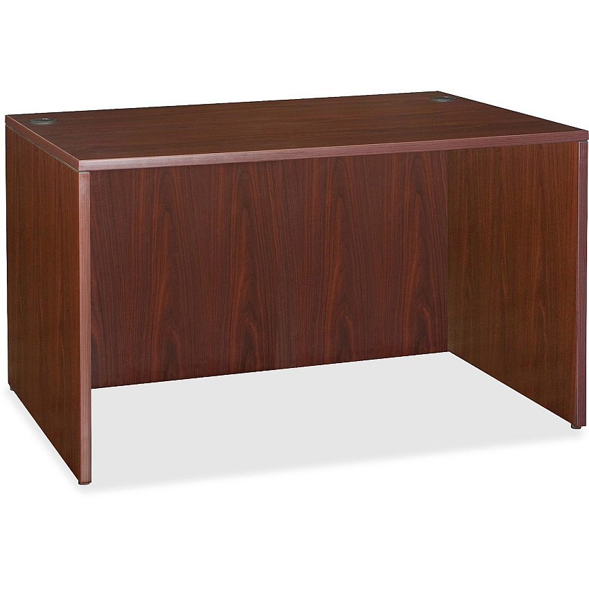 Lorell Essentials Series Rectangular Desk Shell 29.5" Height x 47.3" Width x 29.5" Depth x 1" Thickness - Finish: Laminate, Mahogany - Grommet, Modesty Panel, Cord Management, Adjustable Feet (LLR69902)