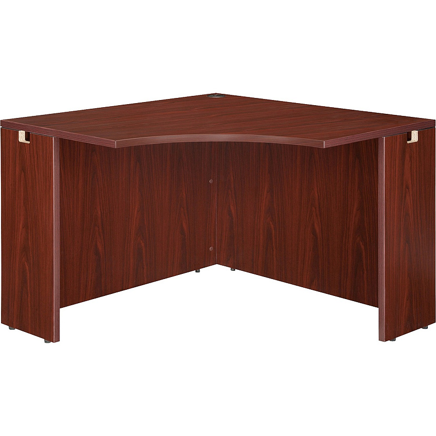 Lorell Essentials Series Corner Desk 29.5" Height x 41.4" Width x 41.4" Depth - Finish: Laminate, Mahogany - Leveling Glide (LLR69918)