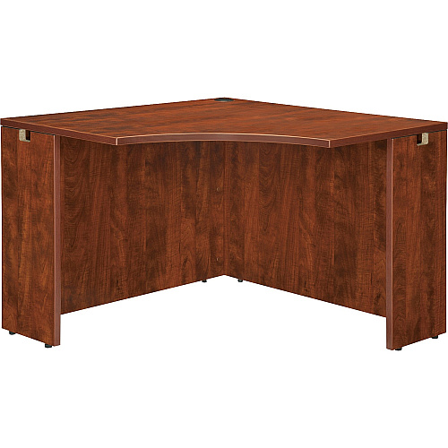 Lorell Essentials Series Corner Desk 29.5" Height x 41.4" Width x 41.4" Depth - Finish: Cherry, Laminate - Leveling Glide (LLR69919)