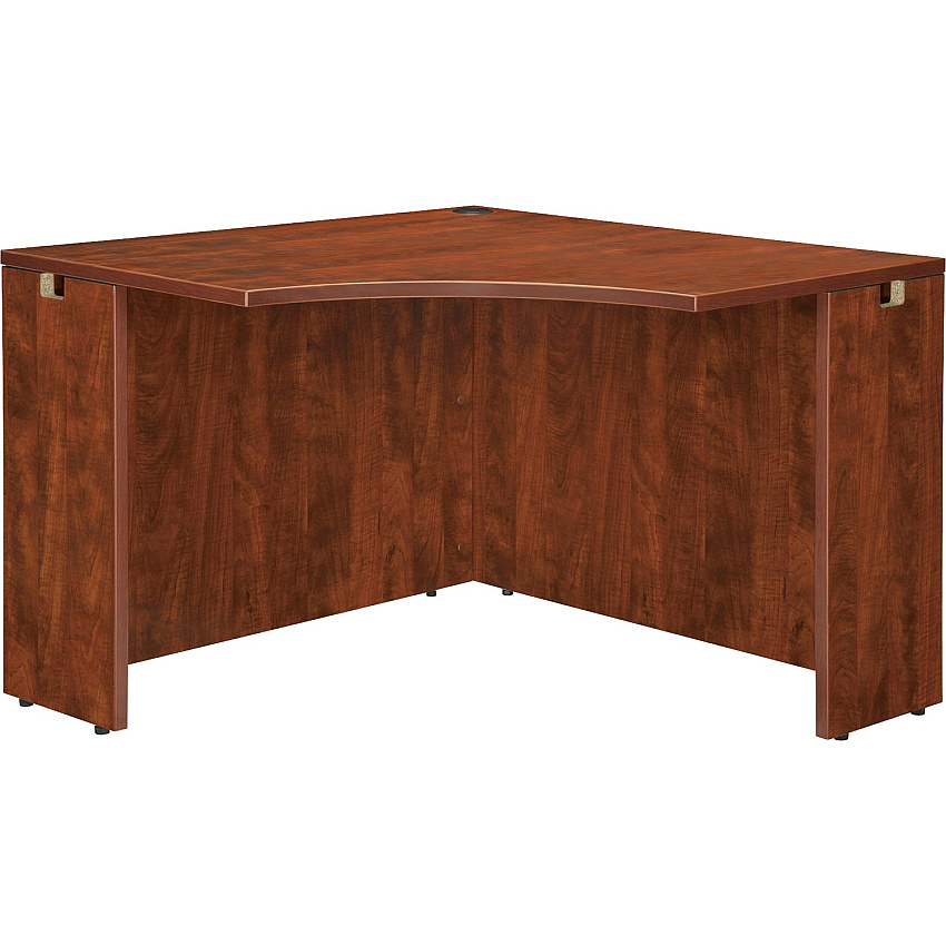 Lorell Essentials Series Corner Desk 29.5" Height x 41.4" Width x 41.4" Depth - Finish: Cherry, Laminate - Leveling Glide (LLR69919)