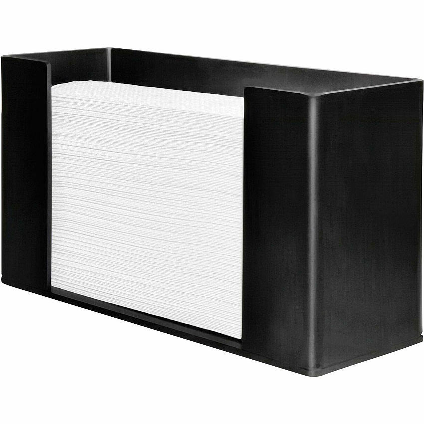 Genuine Joe&reg; Countertop Paper Towel Dispenser, Black C Fold, Multifold Dispenser - 6.8" Height x 11.5" Width x 4.1" Depth - Acrylic - Black - Wall Mountable - 1 Each (GJO11524)