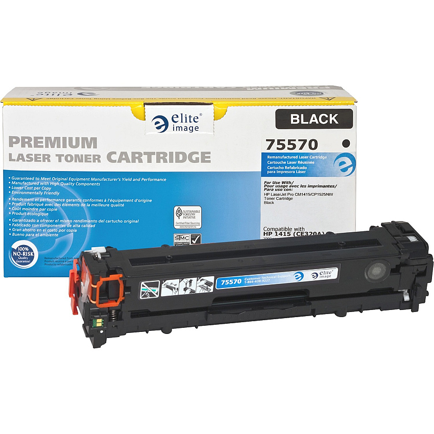 Elite Image Remanufactured Laser Toner Cartridge - Alternative for HP 128A (CE320A) - Black - 1 Each 2000 Pages (75570)