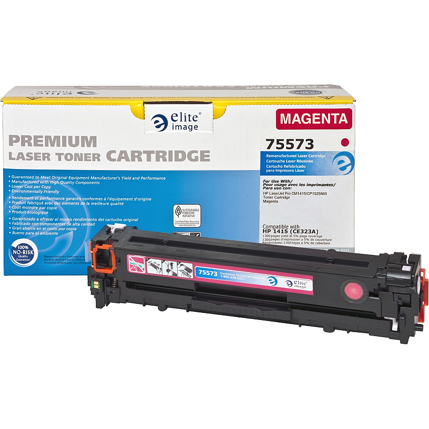 Elite Image Remanufactured Laser Toner Cartridge - Alternative for HP 128A (CE323A) - Magenta - 1 Each 1300 Pages (75573)