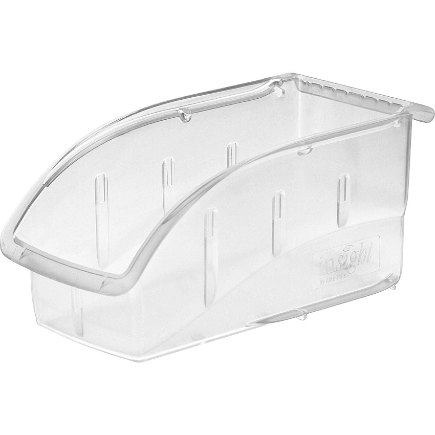 Akro-Mils Insight Ultra Clear Bin Internal Dimensions: 9.44" Length x 4.13" Width x 4.44" Height - External Dimensions: 10.9" Length x 5.5" Width x 5.3" Height - 25 lb - Stackable - Polycarbonate - Clear - For Multipurpose - 1 Each (305B1)