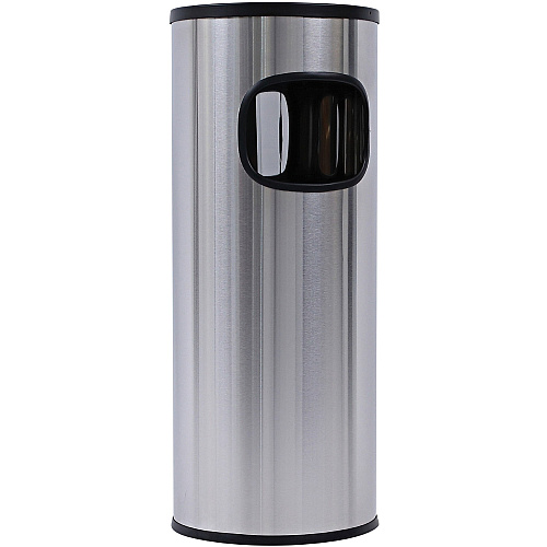 Genuine Joe Fire-safe 3-Gallon Ashtray Receptacle 3 gal Capacity - Removable Lid, Fire-Safe, Compact - Aluminum, Stainless Steel - Stainless Steel - 1 Each (GJO58883)