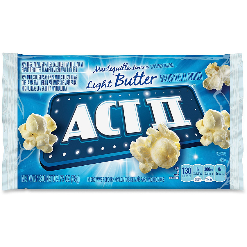 ACT II Microwave Popcorn Bulk Box Microwavable - Light Butter - 2.75 oz - 36 / Carton (23243)