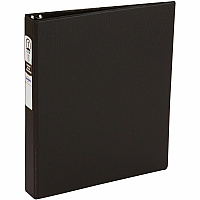 Avery&reg; Standard Binder, 1" Round Rings, Color May Vary 1" Binder Capacity - Letter - 8 1/2" x 11" Sheet Size - 175 Sheet Capacity - 1 2/5" Spine Width - 3 x 1" Ring - Fastener: Round Ring - Pocket: 2, Internal - Polypropylene - Black, Pacific  (11718)