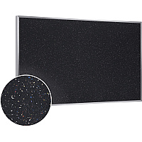 Ghent Recycled Bulletin Board with Aluminum Frame 48" Board Height x 60" Board Width - Confetti Rubber Surface - Self-healing, Washable, Durable, Stain Resistant, Fade Resistant, Recyclable, Textured Surface, Wear Resistant, Tear Resistant, Eco- (ATR45CF)