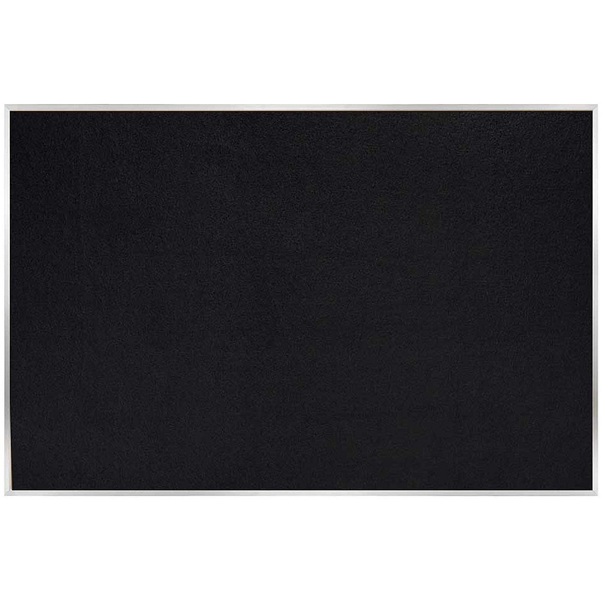 Ghent Recycled Bulletin Board with Aluminum Frame 48" Board Height x 12 ft Board Width - Black Rubber Surface - Recyclable, Washable, Easy to Clean, Textured Surface, Self-healing, Durable, Tackable, Colorfast, Stain Resistant, Fade Resistant,  (ATR412BK)