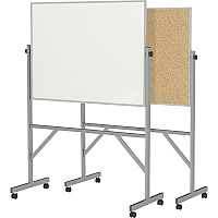 Ghent Reversible Cork Bulletin Board/ Non-Magnetic Whiteboard with Aluminum Frame 48