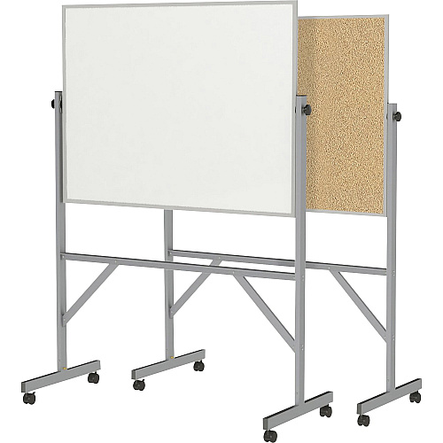 Ghent Reversible Cork Bulletin Board/ Non-Magnetic Whiteboard with Aluminum Frame 48" (4 ft) Width x 36" (3 ft) Height - Natural White Surface - Aluminum Frame - Eraser Included - 1 Each (ARMK34)