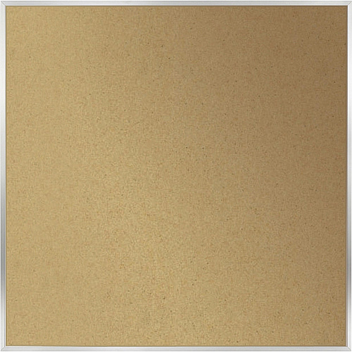 Ghent Natural Cork Bulletin Board with Aluminum Frame 48" Board Height x 48" Board Width - Natural Cork, Fiberboard Surface - Self-healing, Laminated, Long Lasting, Rigid - Satin Aluminum Frame - 1 Each - TAA Compliant (AK44)