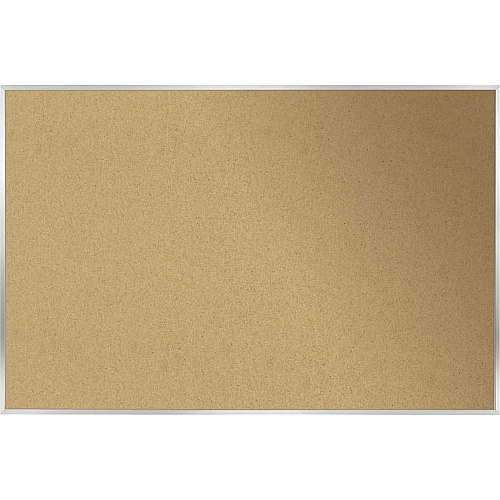 Ghent Natural Cork Bulletin Board with Aluminum Frame 48" Board Height x 12 ft Board Width - Natural Cork, Fiberboard Surface - Self-healing, Laminated, Long Lasting, Rigid - Satin Aluminum Frame - 1 Each - TAA Compliant (AK412)