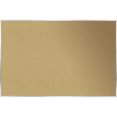 Ghent Natural Cork Bulletin Board with Aluminum Frame 48" Board Height x 10 ft Board Width - Natural Cork, Fiberboard Surface - Self-healing, Laminated, Long Lasting, Rigid - Satin Aluminum Frame - 1 Each - TAA Compliant (AK410)