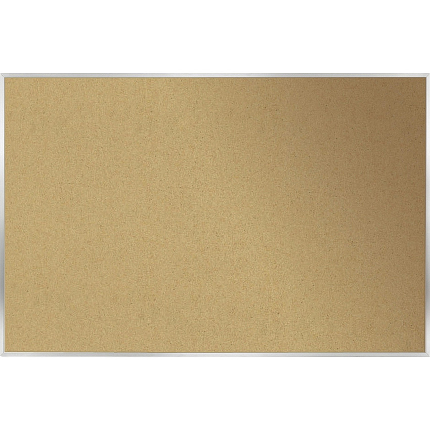 Ghent Natural Cork Bulletin Board with Aluminum Frame 48" Board Height x 10 ft Board Width - Natural Cork, Fiberboard Surface - Self-healing, Laminated, Long Lasting, Rigid - Satin Aluminum Frame - 1 Each - TAA Compliant (AK410)