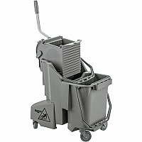 Unger SmartColor Dual-Compartment Mop Bucket 7.93 gal - Light Weight, Ergonomic Design, Caster, Comfortable - Plastic - Black - 1 / Carton (COMBG)