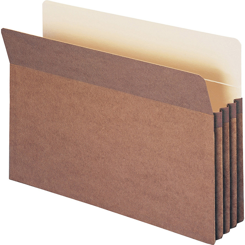 Smead Straight Tab Cut Legal Recycled File Pocket 9 1/2" x 14 5/8" - 3 1/2" Expansion - Redrope - 100% Recycled - 25 / Box (74205)