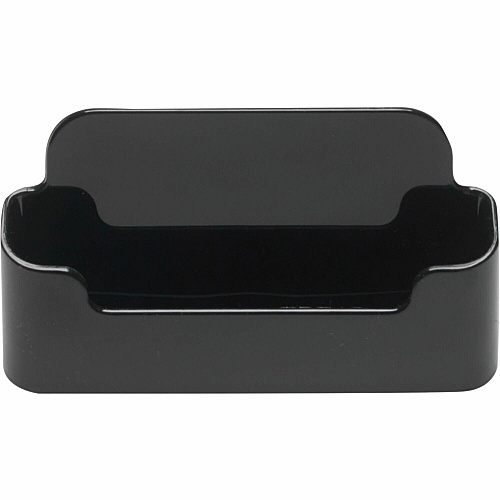 Deflecto Single Business Card Holder 1.8" Height x 3.9" Width x 1.4" Depth - Plastic - Black - 1 Each (90104)