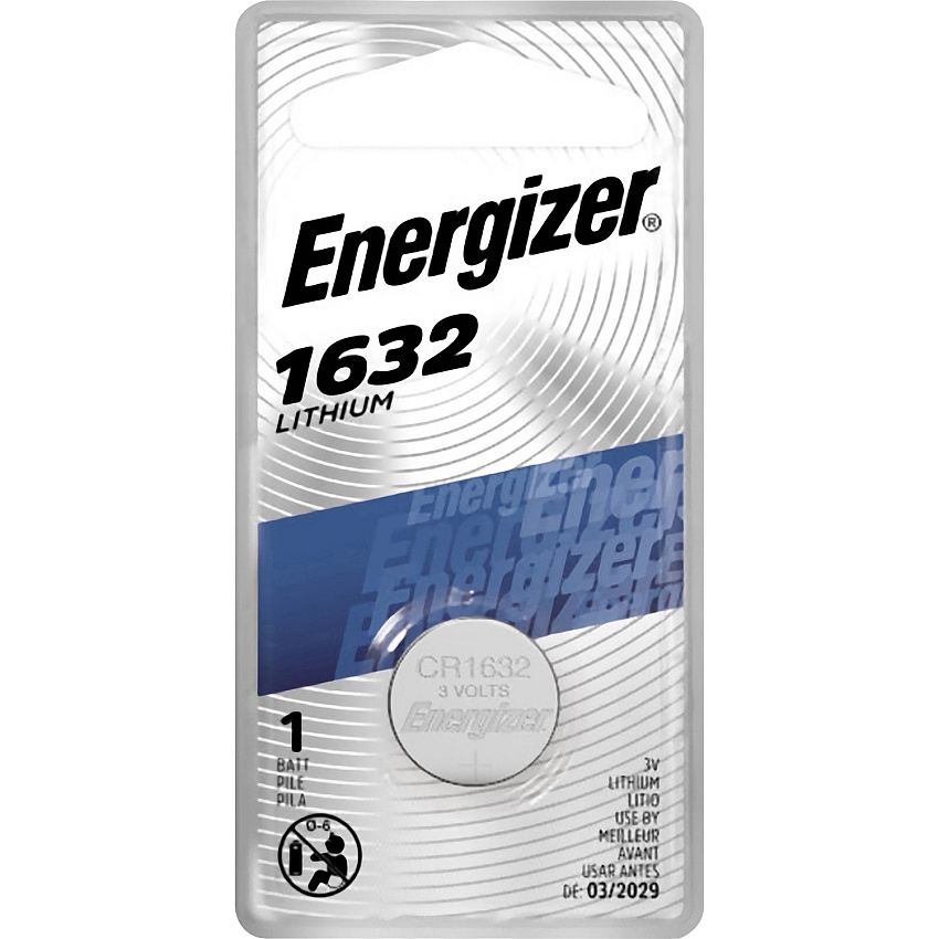 Energizer 1632 Lithium Coin Battery, 1 Pack For Toy, Heart Rate Monitor, Glucose Monitor, Keyless Entry, Game, Keyfob Transmitter, Watch, Remote Control - CR1632 - 130 mAh - 3 V DC - 1 Each (ECR1632BP)