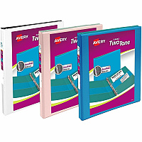 Avery 1/2" Two-Tone View 3-Ring Binder With Pockets 1/2" Binder Capacity - Letter - 8 1/2" x 11" Sheet Size - 135 Sheet Capacity - 45/64" Spine Width - 135 x 0.50" Ring - Fastener: Slant Ring - Pocket: 4, Internal - Polypropylene - Black, Blush, P (17241)