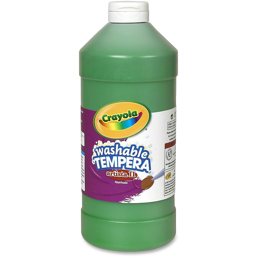 Crayola Washable Tempera Paint 1 Color(s) - Green - 2 lb - Washable - 1 Each (543132044)