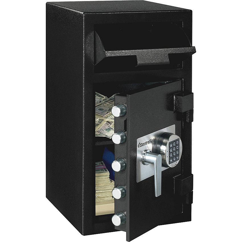 SentrySafe Sentry Safe Depository Electronic Lock Safe 1.60 ft³ - Programmable, Electronic Lock - 5 Live-locking Bolt(s) - Fire Resistant, Water Resistant, Theft Resistant - for Home, Money, Document - Internal Size 17.50" Height x 13.70" Width x (DH134E)