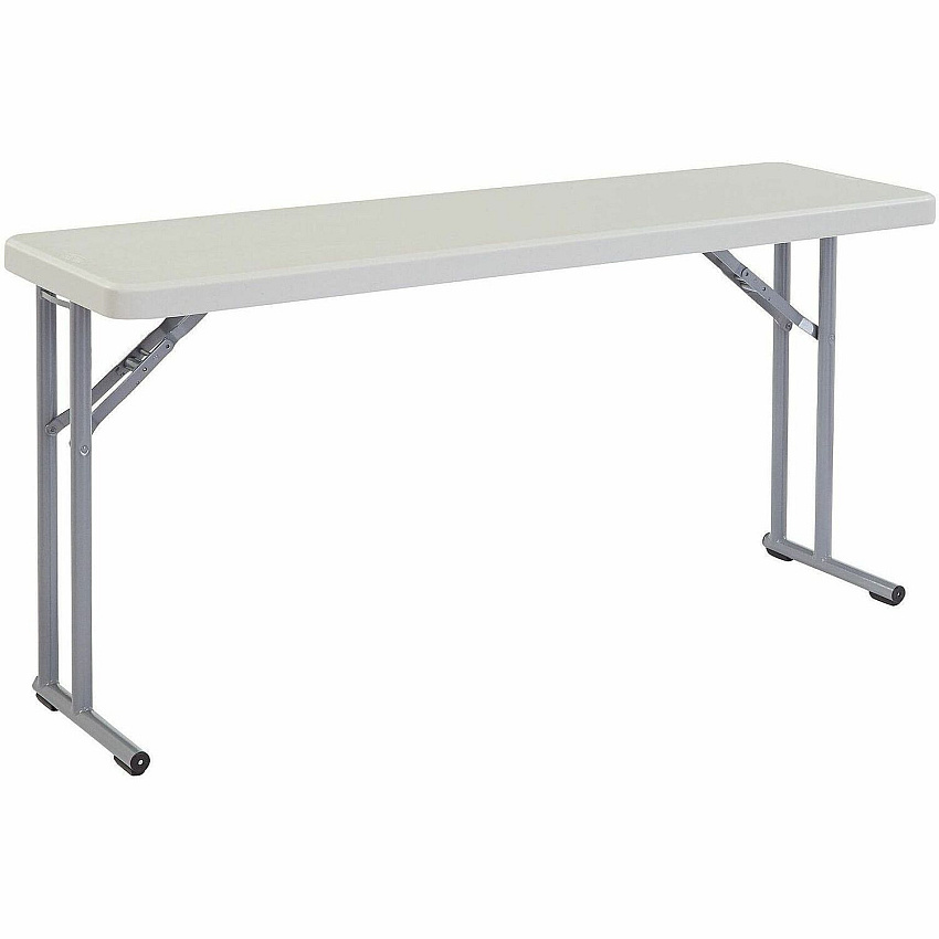 National Public Seating BT1800 Series Seminar Folding Tables Speckled Gray, Textured Top - Gray Cantilever, Textured, Powder Coated Base - 700 lb Capacity - 60" Table Top Length x 18" Table Top Width x 2" Table Top Thickness - 29.50" Height - Sem (BT1860)