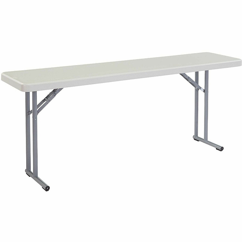 National Public Seating BT1800 Series Seminar Folding Tables Speckled Gray, Textured Top - Gray Cantilever, Textured, Powder Coated Base - 700 lb Capacity - 72" Table Top Length x 18" Table Top Width x 2" Table Top Thickness - 29.50" Height - Sem (BT1872)