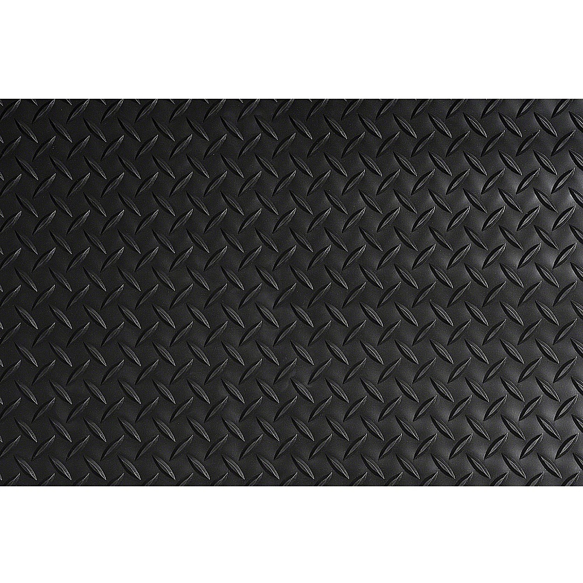 Crown Mats Industrial Deck Plate Anti-fatigue Mat Industry, Indoor - 36" Length x 24" Width x 0.563" Thickness - Rectangular - Diamond Pattern Texture - Vinyl, PVC Foam - Black - 1 Each (CD0023DB)