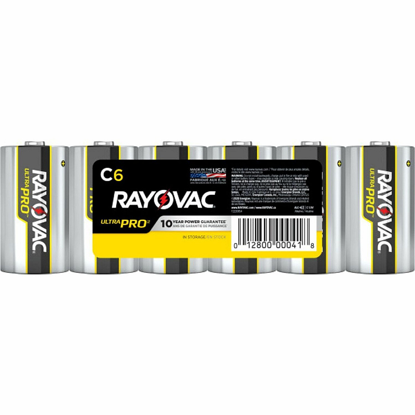 Rayovac Ultra Pro Alkaline C Batteries For Multipurpose - C - 1.5 V DC - 6 / Pack (ALC6J)