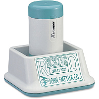 Xstamper XpeDater Date Stamp Custom Message/Date Stamp - A.M., P.M., REC'D, PAID, FAX'D - 1.38" Impression Width - 50000 Impression(s) - Rubber Rubber - Recycled - 1 Each (N89)