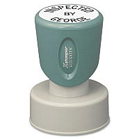 Xstamper Custom Round Pre-inked Stamp Custom Message Stamp - 1.19" Impression Diameter - 50000 Impression(s) - Green, Gray - Plastic - Recycled - 1 Each (N49)