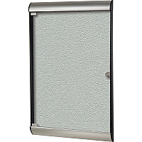 Ghent Silhouette Enclosed with 193 Silver Vinyl Tackboard 42.13" Board Height x 27.75" Board Width - Silver Vinyl Surface - Aluminum Frame - 1 Each (SILH20416)