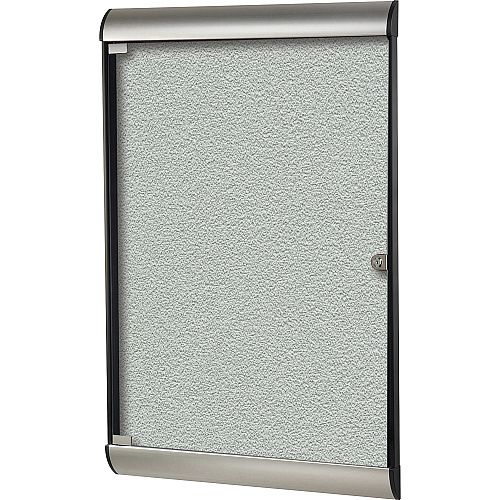 Ghent Silhouette Enclosed with 193 Silver Vinyl Tackboard 42.13" Board Height x 27.75" Board Width - Silver Vinyl Surface - Aluminum Frame - 1 Each (SILH20416)