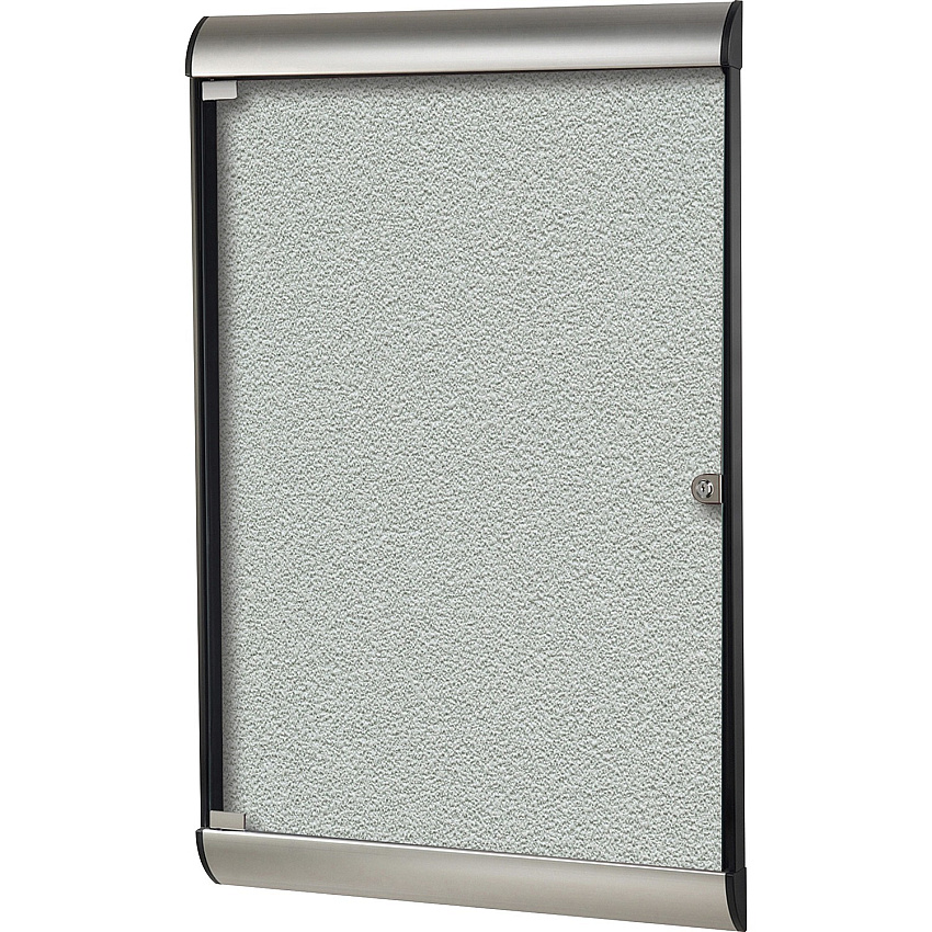 Ghent Silhouette Enclosed with 193 Silver Vinyl Tackboard 42.13" Board Height x 27.75" Board Width - Silver Vinyl Surface - Aluminum Frame - 1 Each (SILH20416)