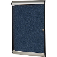 Ghent Silhouette Enclosed with 195 Navy Vinyl Tackboard 42.13" Board Height x 27.75" Board Width - Navy Vinyl Surface - Aluminum Frame - 1 Each (SILH20417)