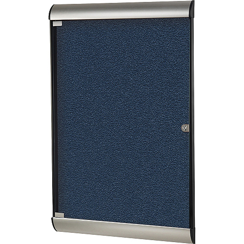 Ghent Silhouette Enclosed with 195 Navy Vinyl Tackboard 42.13" Board Height x 27.75" Board Width - Navy Vinyl Surface - Aluminum Frame - 1 Each (SILH20417)