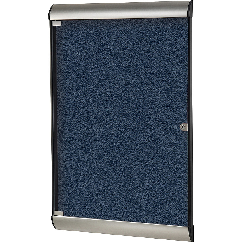 Ghent Silhouette Enclosed with 195 Navy Vinyl Tackboard 42.13" Board Height x 27.75" Board Width - Navy Vinyl Surface - Aluminum Frame - 1 Each (SILH20417)