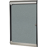 Ghent Silhouette Enclosed with 199 Stone Vinyl Tackboard 42.13" Board Height x 27.75" Board Width - Stone Vinyl Surface - Aluminum Frame - 1 Each (SILH20419)