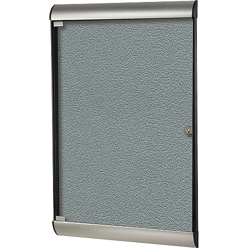 Ghent Silhouette Enclosed with 199 Stone Vinyl Tackboard 42.13" Board Height x 27.75" Board Width - Stone Vinyl Surface - Aluminum Frame - 1 Each (SILH20419)