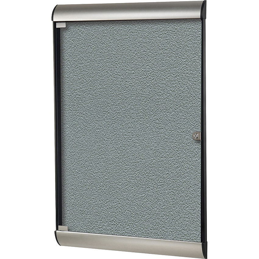Ghent Silhouette Enclosed with 199 Stone Vinyl Tackboard 42.13" Board Height x 27.75" Board Width - Stone Vinyl Surface - Aluminum Frame - 1 Each (SILH20419)