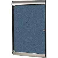 Ghent Silhouette Enclosed with 191 Ocean Vinyl Tackboard 42.13" Board Height x 27.75" Board Width - Ocean Vinyl Surface - Aluminum Frame - 1 Each (SILH20415)