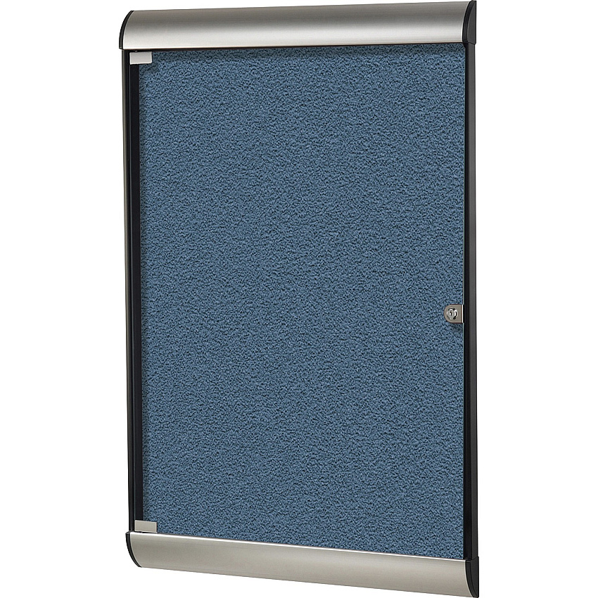 Ghent Silhouette Enclosed with 191 Ocean Vinyl Tackboard 42.13" Board Height x 27.75" Board Width - Ocean Vinyl Surface - Aluminum Frame - 1 Each (SILH20415)