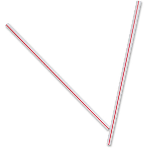 Dixie 5" Unwrapped Hollow Plastic Stirrer Straws by GP PRO (Georgia-Pacific) White/Red Stripe, HS5CC, 1 000 Count (1000 Stirrers Per Box 10 Boxes Per Case)