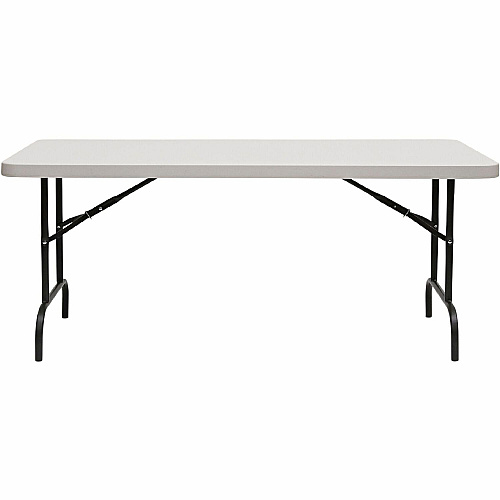 Iceberg Commercial Folding Table Powder Coated Round Tube Leg, Gray Base - Contemporary Style - 4 Legs - 1000 lb Capacity - 60" Table Top Length x 30" Table Top Width x 2" Table Top Thickness - Indoor, Outdoor, School, Office, Hospital, Banquet -  (65513)