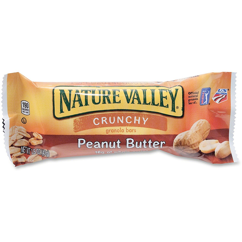 NATURE VALLEY Nature Valley Peanut Butter Granola Bars Peanut Butter, Crunch - 1 Serving Pouch - 1.50 oz - 18 / Box (SN3355)