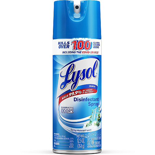 Lysol&reg; Disinfectant Spray, Spring Waterfall, 12.5 oz. Can Ready-To-Use - 12.5 fl oz (0.4 quart) - Spring Waterfall Scent - Easy to Use - Clear - 1 Each (02845EA)
