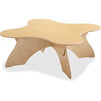 Jonti-Craft Adjustable Height Blossom Table Laminated, Maple Top - Four Leg Base - 4 Legs - Adjustable Height - 15" to 19" Adjustment - 36" Table Top Length x 36" Table Top Width - Assembly Required - Acrylic, Baltic - 1 Each (5774JC)