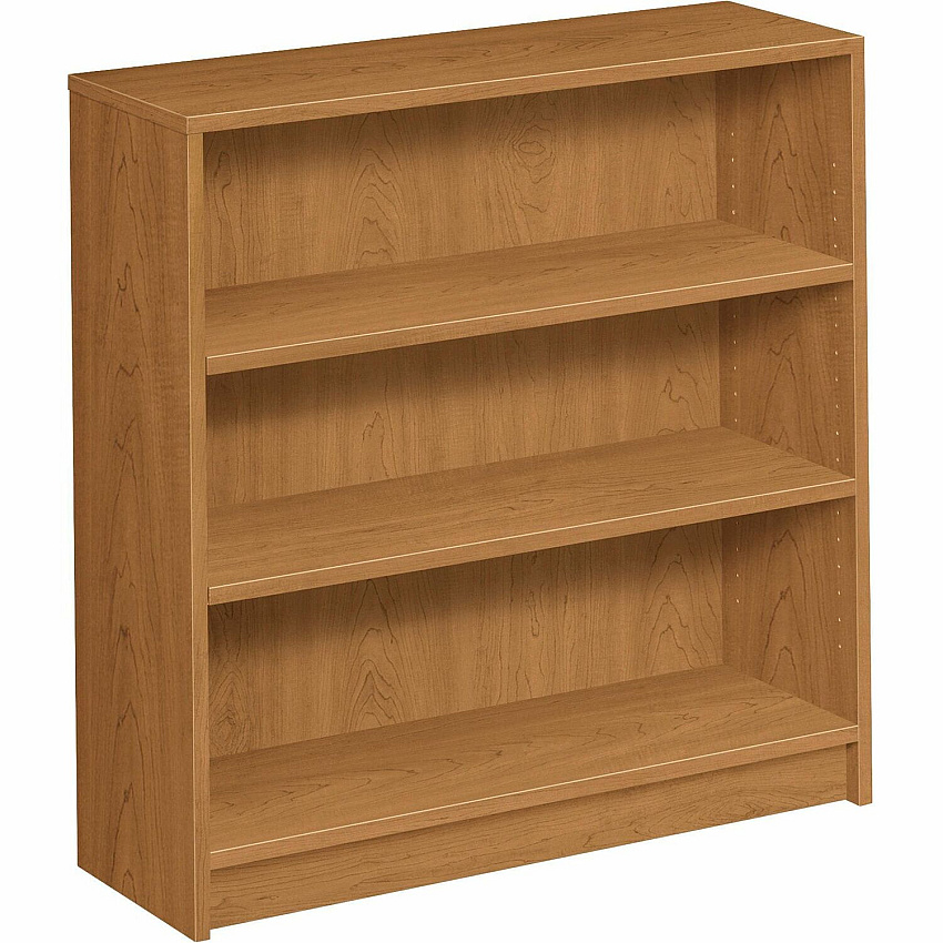 HON 1870 Series Bookcase 36"W 3 Shelf(ves) - 36.13" Height x 36" Width x 11.50" Depth - Floor - Durable, Sturdy, Square Corner, Abrasion Resistant, Adjustable, Stain Resistant, Scratch Resistant, Spill Resistant, Leveling Glide - Laminate - Harves (1872C)